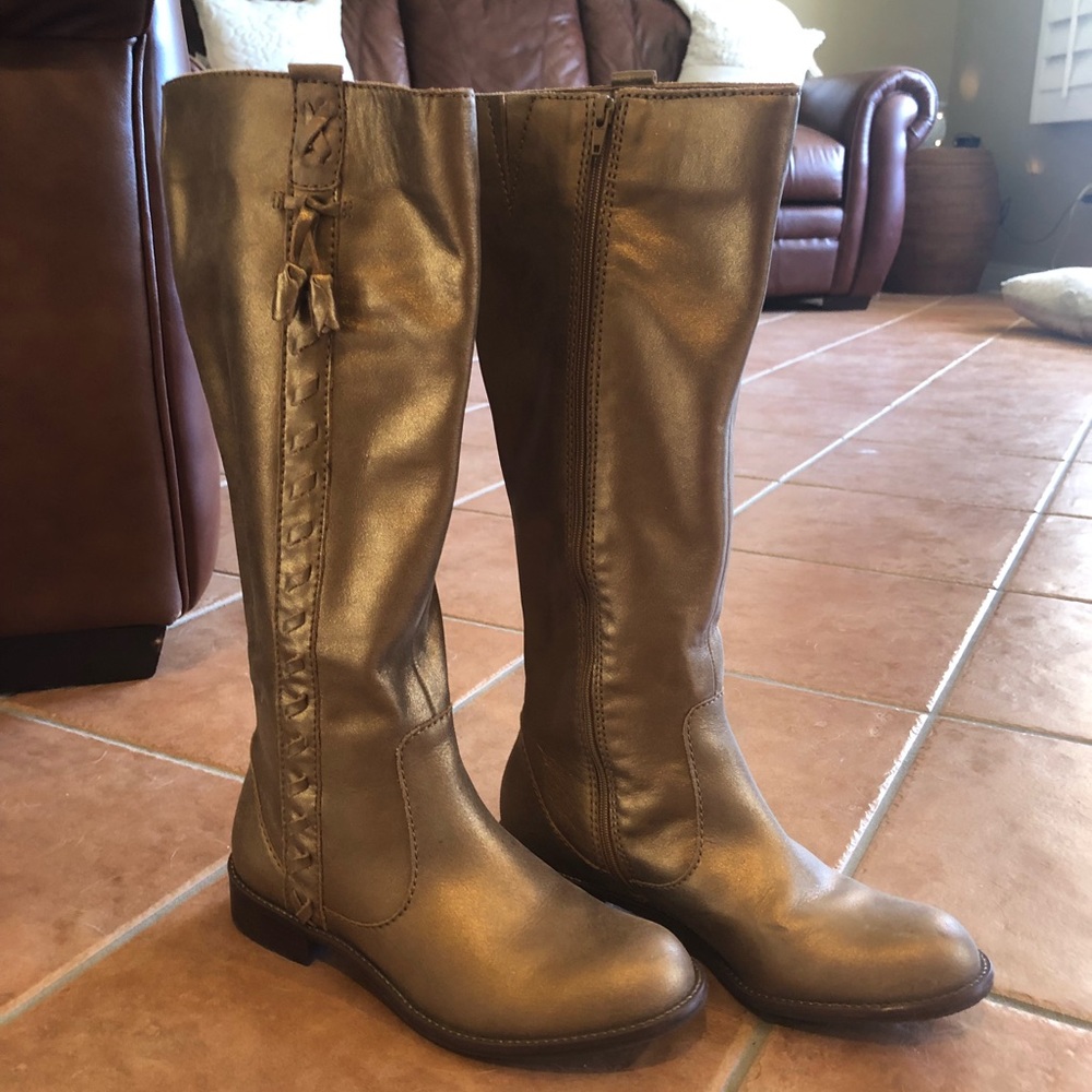 Miss Albright leather bronze colored riding boots